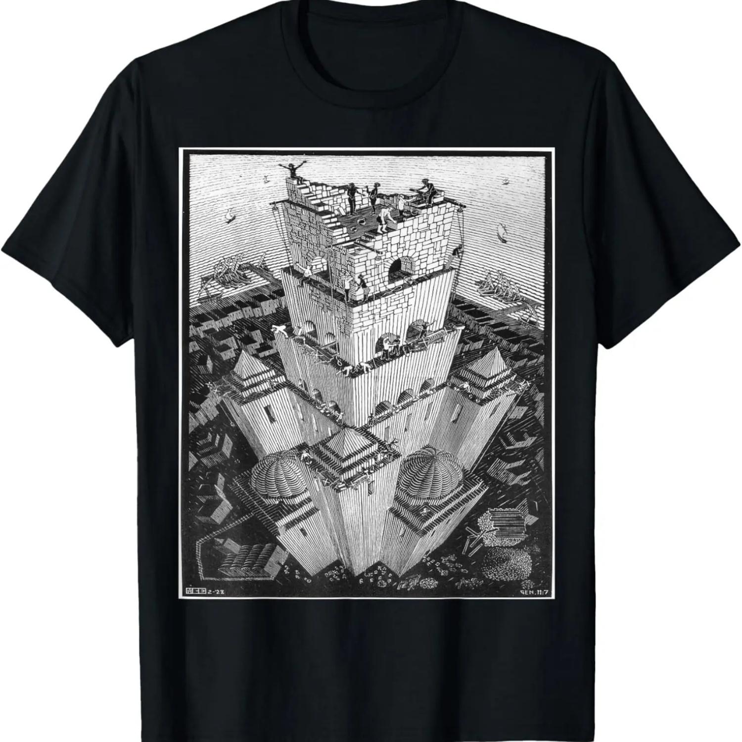 Escher s Tower of Babel T-Shirt S чёрный