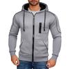 Men's Hooded Sweatshirt, Contrasting Color Sweatshirt, Sports  Zipper Casual Jacket