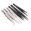 6Pcs Diy Accessories Stainless Steel Tweezers Repair Tool Industrial Precision Bent Straight Tweezers Repair Props