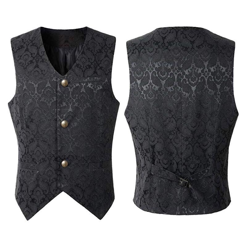 

2024 Костюм для сцены в стиле Century Gothic на Хэллоуин Short Jacquard vest-Black S