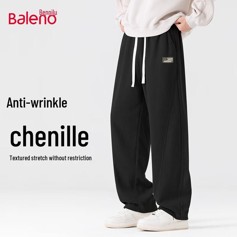 

Baleno Men s Loose Fit Chenille Wide-Leg Pants L