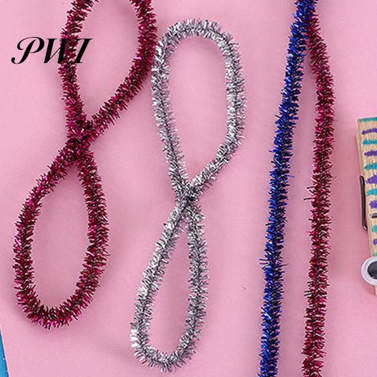Crafting Gadgets Chenille Stems 100Pcs Glitter Flexible Bendable Plush Tinsel DIY Crafts Kids Educational Craft Supplies Toys Handmade Decorations