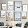 Nordic Posters Reed Dandelion Dolphin Sea Beach Flower Wall Art Canvas Painting And Prints Wall Pictures For Living Room Decor