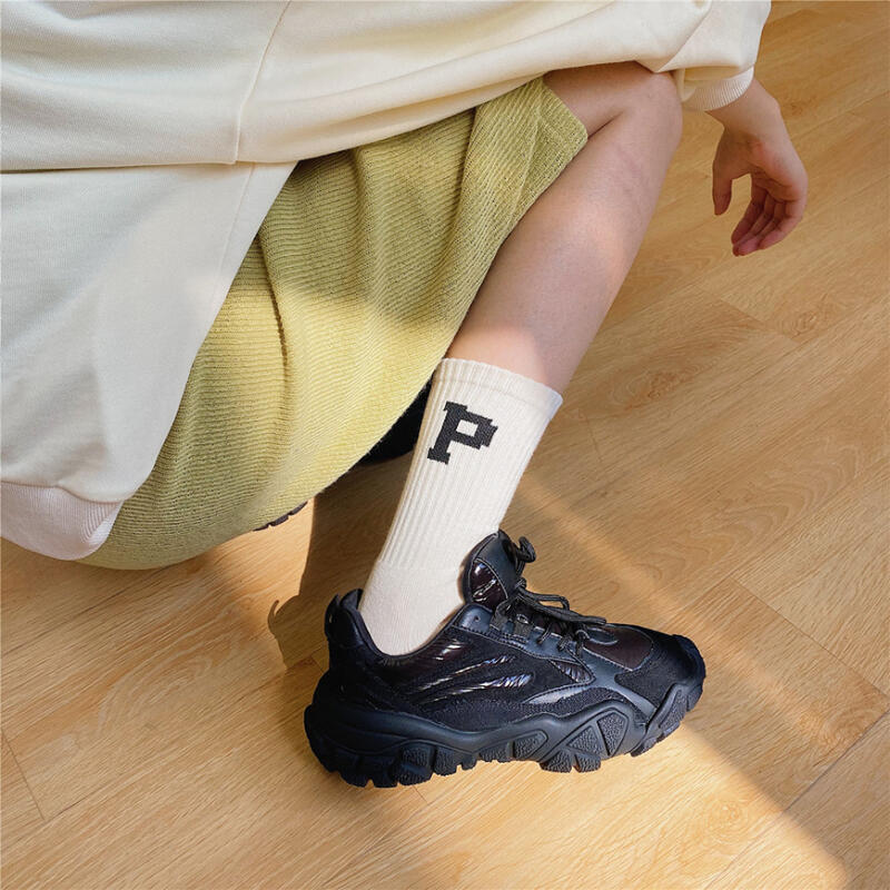 Men s and Women s Lucky Thick Long Socks Medium Winter Fashion Socks gray