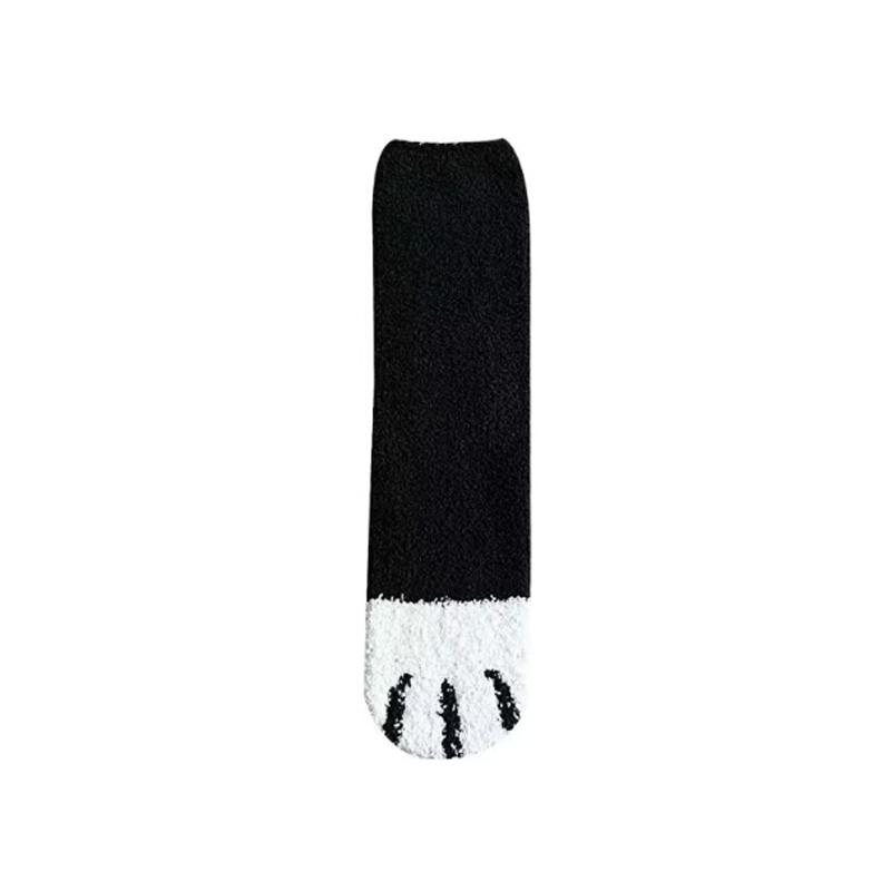 Winter Warm Women Fluffy Socks Cute Animal Claw Cat Paw Footprint Fuzzy Socks Female Thick Coral Fleece Home Floor Sleep Socks