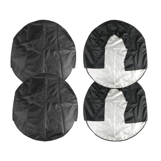 4 Piezas Cubierta de Neumático Impermeable Resistente a la Abrasión Negro Protector de Rueda de Neumático de Coche para RV