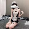 Sexy Sheer Mesh Maid Costume Lingerie Role Play Outfit For Unisex