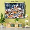 Joyful Ambiance, Christmas Tree & Festive Town Tapestry - Versatile Wall Hanging for Home Decor, Perfect for Bedroom, Living Room, and Outdoor Use - D