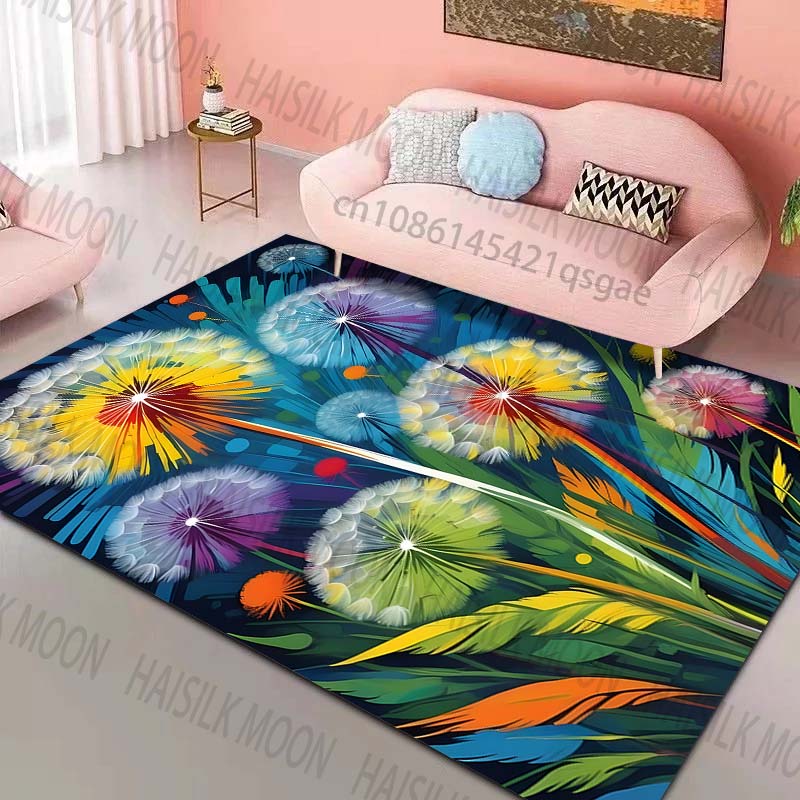 

Multiple sizes Colorful dandelion art Pattern Rug Carpets for Bedroom Living Room Sofa Mat Creative Door Mat Home Decor 40x60cm