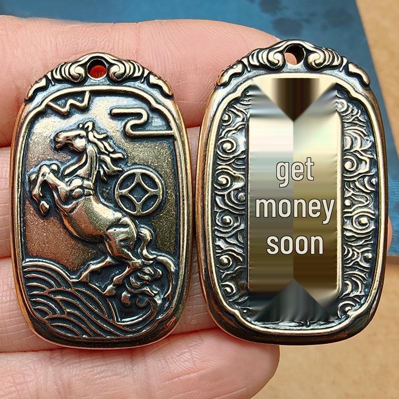 Brass Success Horse Wealth-Attracting Keychain Pendant - Creative DIY Gift