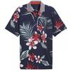 Mens Mattr Luau Floral Performance Polo Shirt