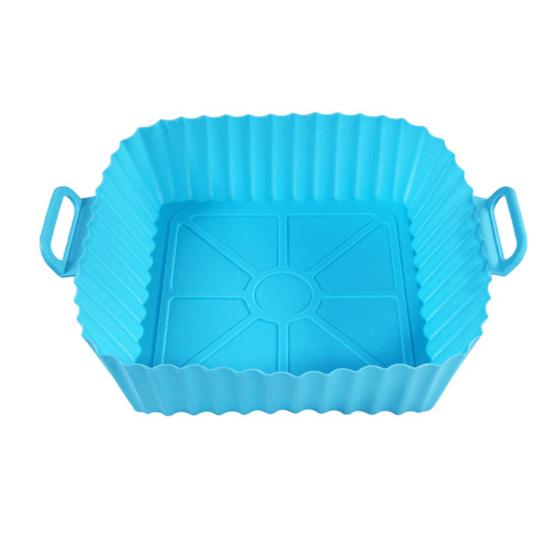 Air Fryer Liners Silicone Baking Tray Reusable Air-fryer Basket Air Fryer Cooking Mat Non-stick Pizza Pan Oven Kitchen Accessories