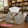1pc, 2d Flat Printing, Tissue Box Handmade Kangaroo Portrait Pattern Printed Tissue Box, Suitable for Home Gatherings, Car Decorationr, Decorative Tis