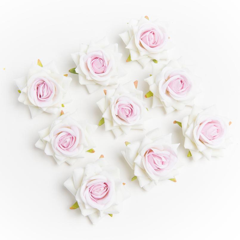 10 Pieces High Quality Flannel Roses Head Wedding Scrapbooking Home Decoration Bridal Accessories Clearance Artificial Flowers