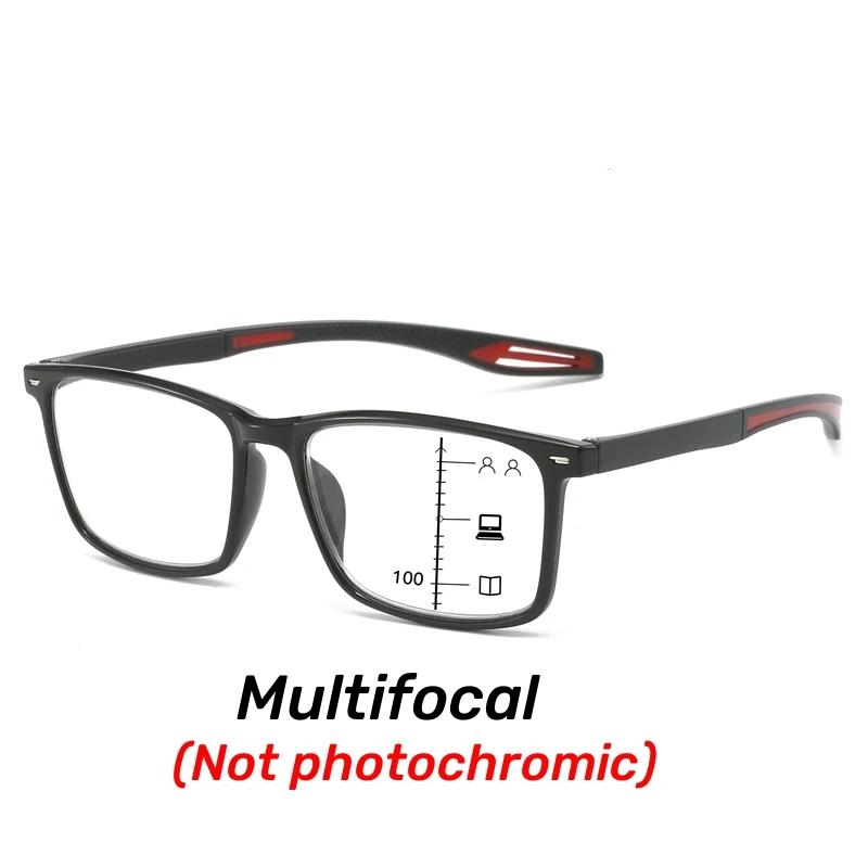 Progressive photochrome multifokale Lesebrille 3 in 1 Outdoor-Bifokal-Sonnenbrille TR90 Sport Anti Blue Near Far Brillen