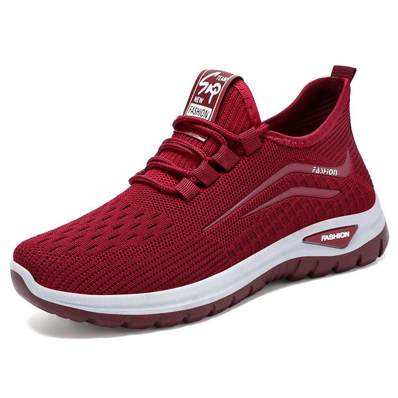 Women s Versatile Fly-Knit Breathable Casual Shoes for Middle-Aged and Elderly Size 38