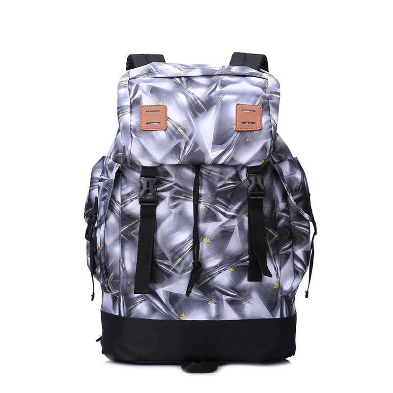 

Travel Waterproof Mens Backpack Geometric Pattern Organizer Daily Bag Commute серый