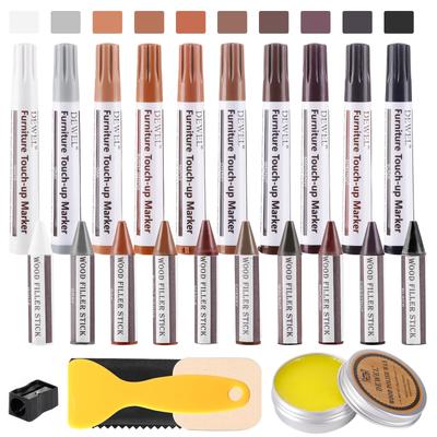 DEWEL Holzkratzer Reparatur Möbelreparatur Möbelreparatur Bodenreparatur Stifte und Reparatur für Tür Möbel Kaschierung und Beinhaltet Kernset für