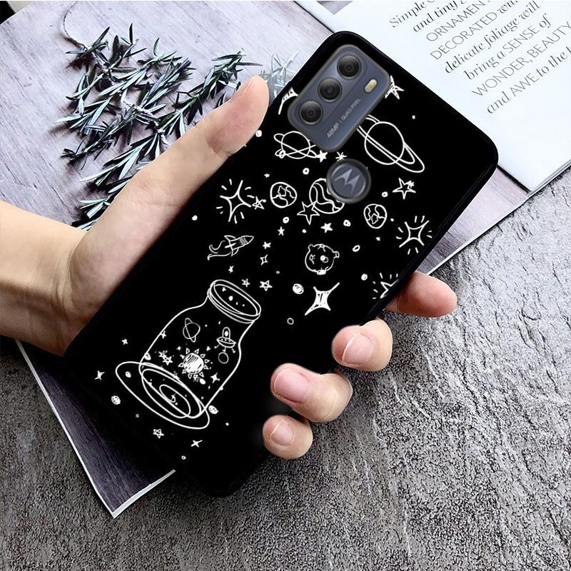 Moon Stars Space Astronaut Phone Case for Motorola Moto G22 G60 G52 G9 G7 Plus G8 Power G100 G Stylus G30 G10 GPure