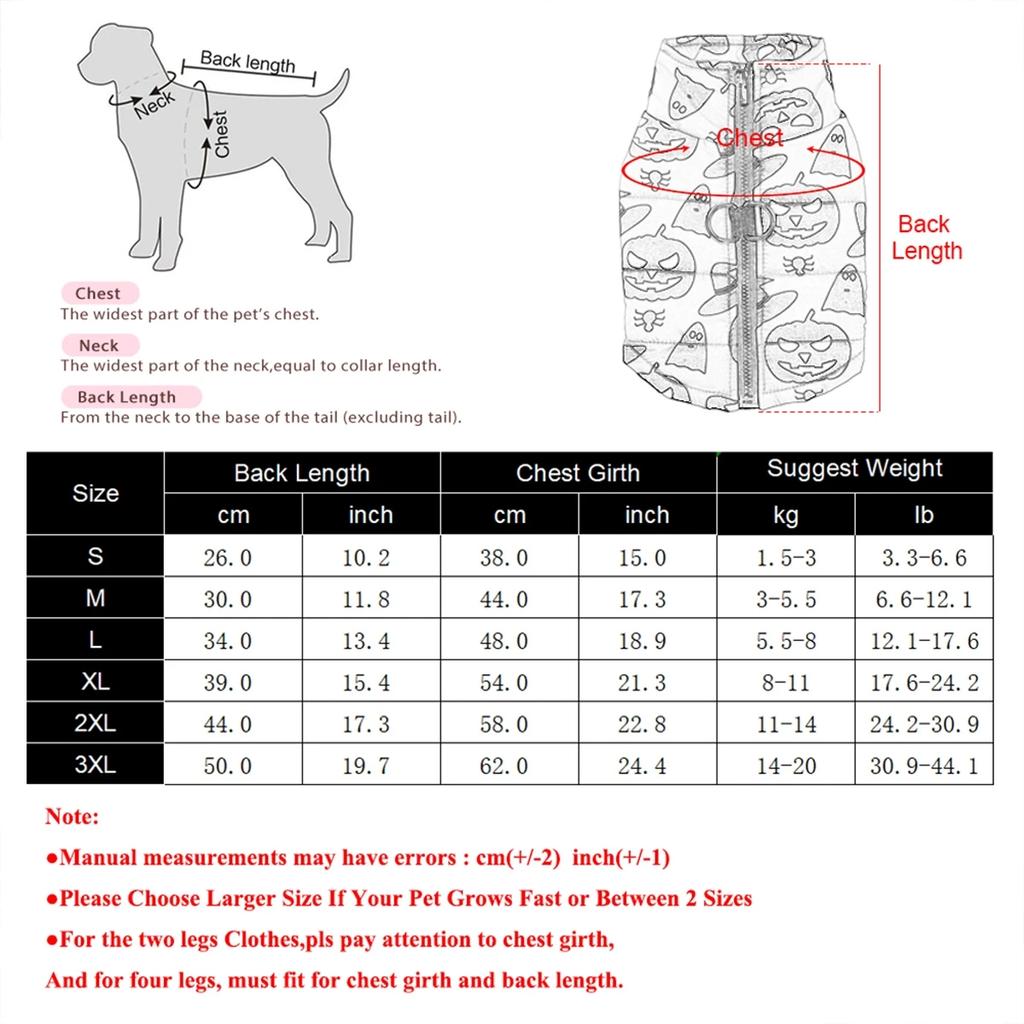 Winter Dog Jacket for Small Medium Dogs Cat Windproof & Waterproof Thicken With D-Ring Puppy Pumpkin Clothes Bulldog Pet Outfits