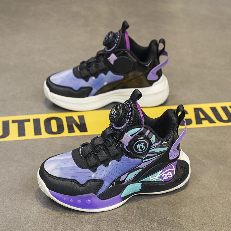 Children's basketball shoes 2025 spring and autumn leather waterproof wear-resistant explosive basketball shoes middle-aged and older children's and p