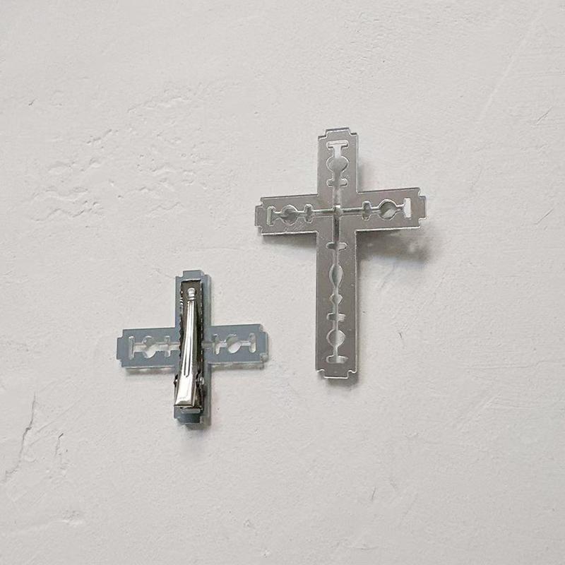 Y2K Kreuz Klinge Haarspangen Acryl Entenschnabel Spangen Harajuku Kanten Clip Damen Mädchen Party Kopfschmuck