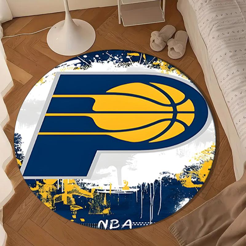 Basketball Pacers Neon Art Round Mat, Anti-slip Circle Carpet Chair Rug For livingroom,Bedroom, Doormat Home Decor Gift Christmas Gifts