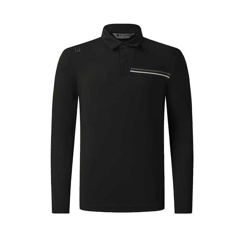 FILA Golf Knitted Fabric Long Sleeved Polo Shirt Men s A11M545220FBK L