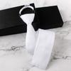 Knitted Fabric Soft Striped Tie Zipper Closure Automatic Zipper Tie  Clothes Accessories