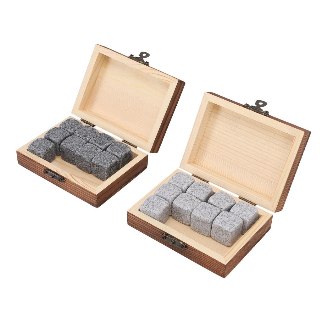 Whiskey Stones Set Reusable Non Diluting Chilling Cooling Wine Beverage Whiskey Rocks Gift Box 2 Sets