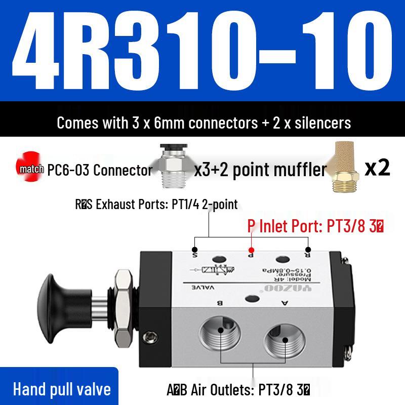 Pneumatisches Handhebelventil 4R210 4H210-08, Zylinder-Richtungssteuerventil 4H310 4R410, Manuelles pneumatisch gesteuertes Ventil.
