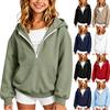 Girls' Half Zip Hoodie Pullover Sweatshirt with Pockets Loose Fit Casual Top