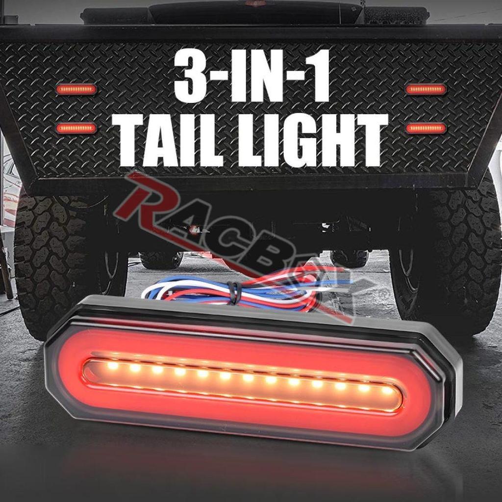 Motorcycle 3 In 1 LED Brake Tail Light DRL Sequential Turn Signal Lamp for Cafe Racer Moto ATV UTV UTE Truck Trailer RV 12V 24V
