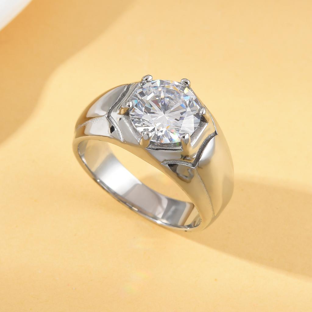 A3487 Men's High Quality 316LStainless Steel Onyx Watchband Rings Classic  Trend Jewelry Product