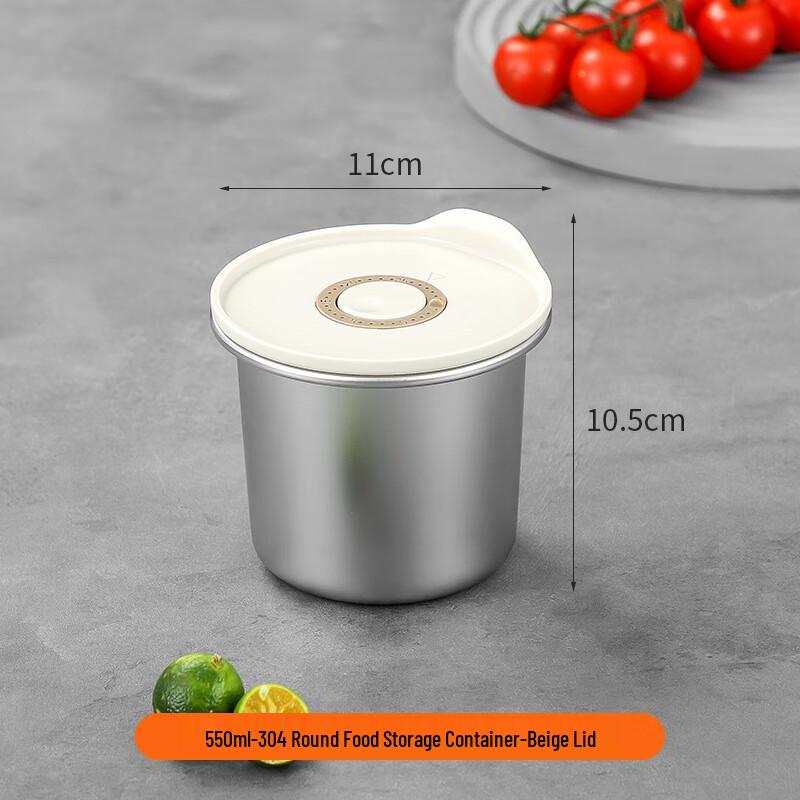 Stainless Steel 304 Round Food Storage Container