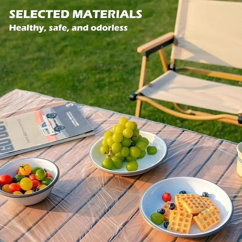 10Pcs Elastic Bound Disposable Table Cover Oil-Proof Table Protector Picnic Mat  Outdoor