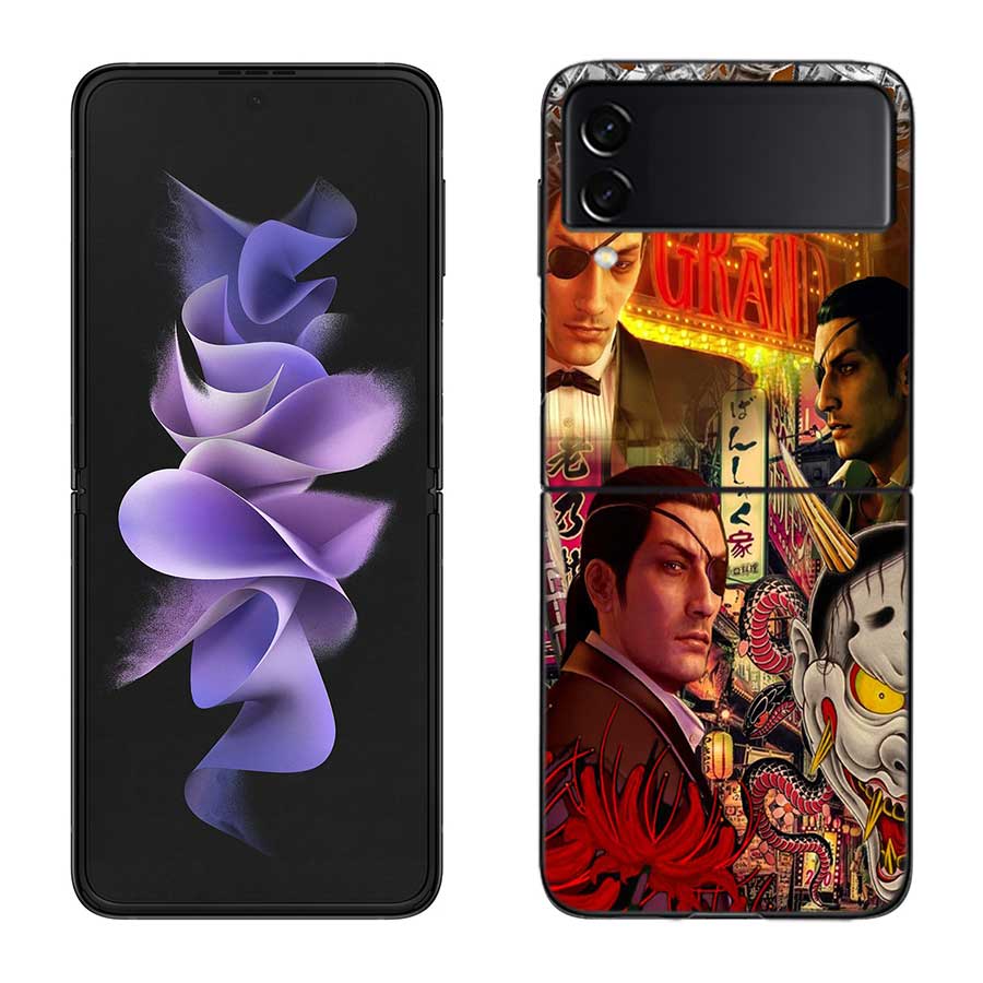 Yakuza 0 Game Phone Case For Samsung Z Flip 7 6 5G Galaxy Z Flip 5 4 3 Black Hard Cell Cover Luxury PC Shell Coque
