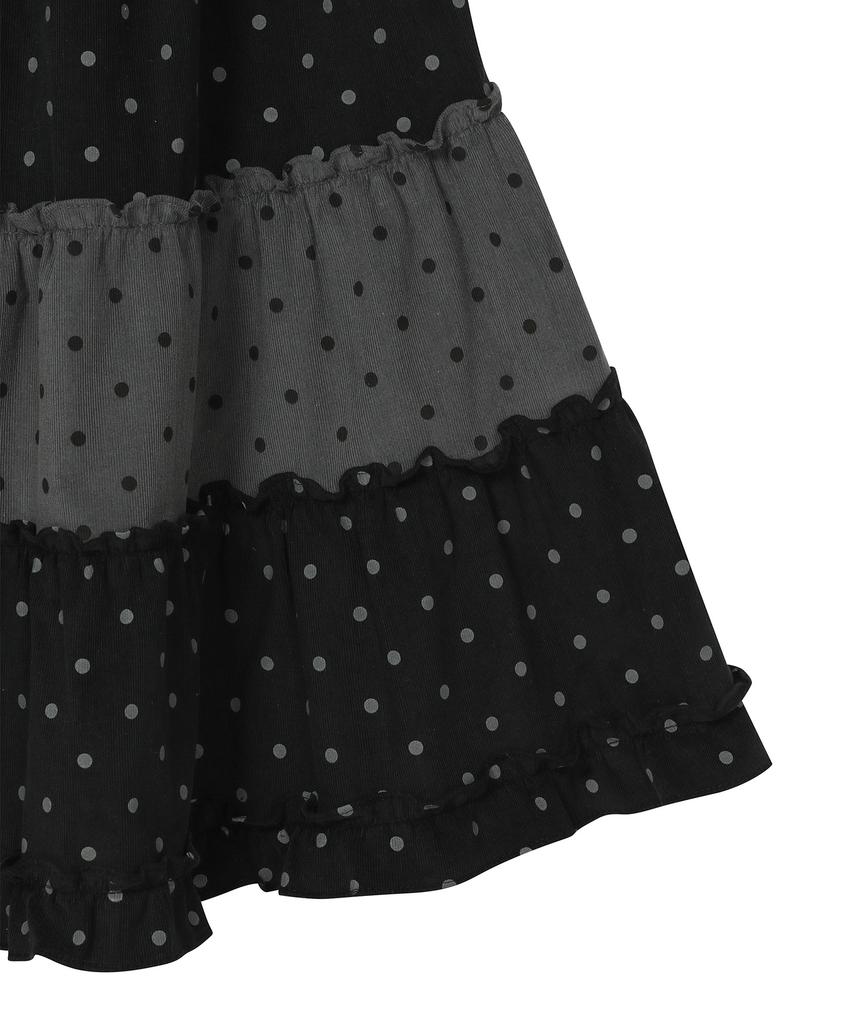 BAUF Vintage Frill Skirt [Black Dots]