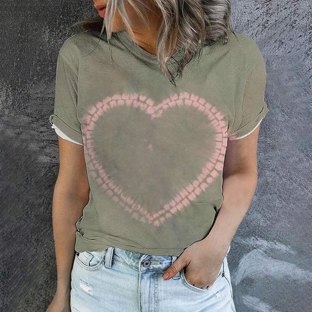 2023 Grenzüberschreitendes Sommer Herren Rundhals Kurzarm T-Shirt Liebe Damen 3D T-Shirt Digitaldruck Kurzarm Top
