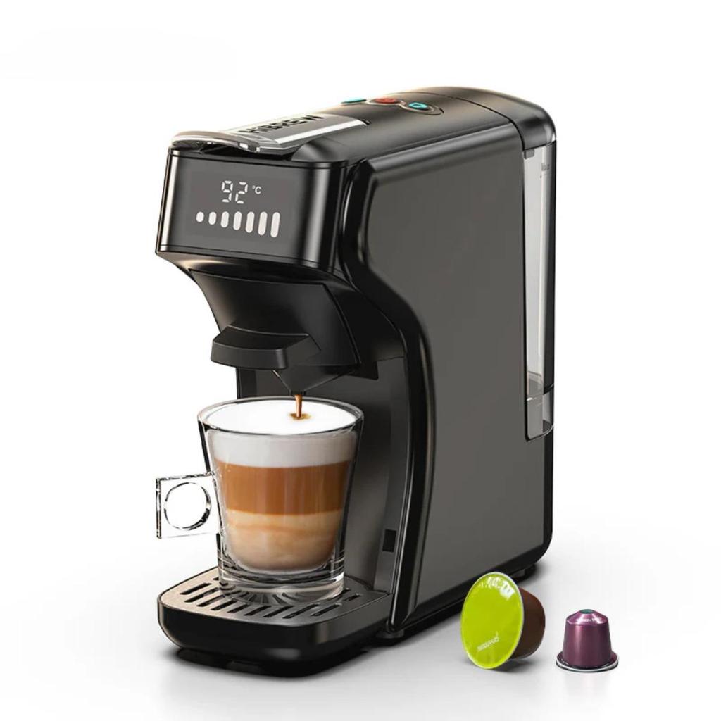 HiBREW H1B Pods Coffee Maker, 600ml Water Tank, 20 Bar Pressure Extraction, Cold/Hot Mode, LED Indicator