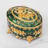 Oval Rose Enamel Box European Style Antique Storage Case Earring Display Box  Ring Organizer