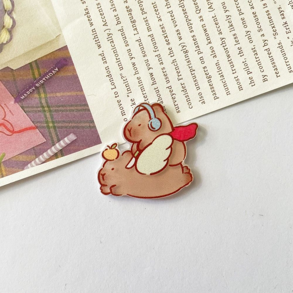 Cartoon Cute Capybara Brooch Clothes Accessories Animals Brooch Cute Bag Pin  Kids