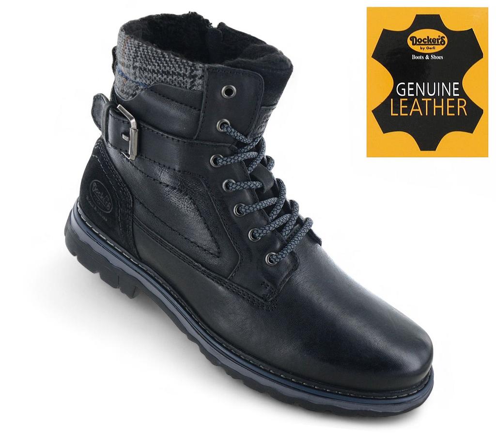 DOCKERS by Gerli Boots - Herren Winter Stiefel Gefüttert Leder Schwarz 51GL102-140100 ORIGINAL