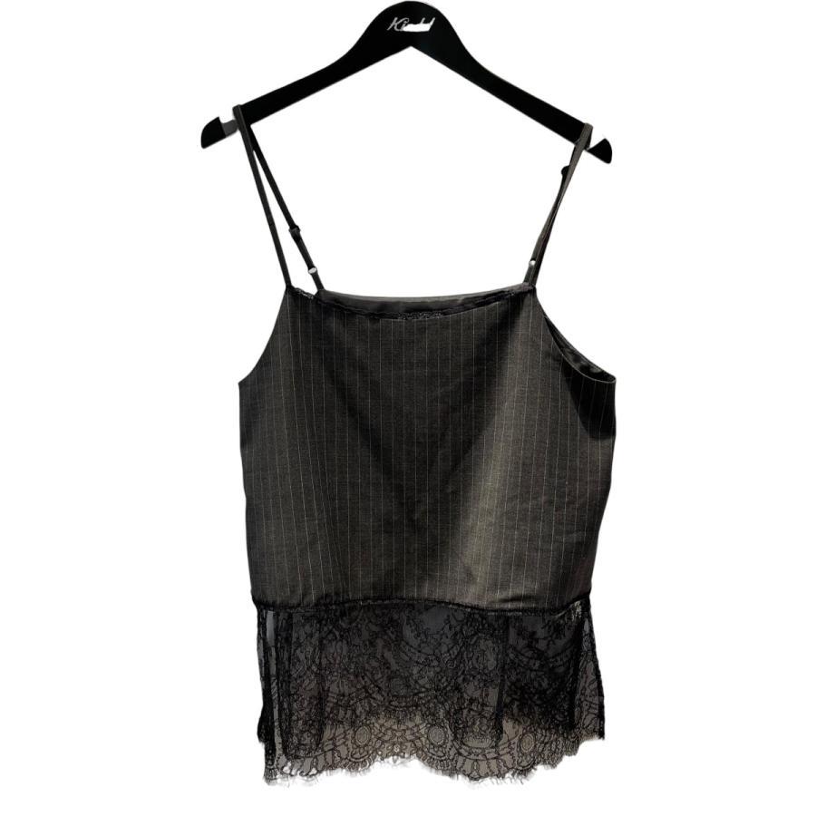 IENA Lace Hem Camisole Striped Bustier 26-051-900-4420 Gray x Navy Size: F
