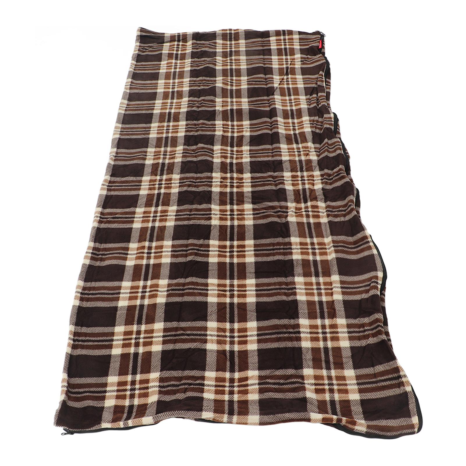 

Fleece Sleeping Bag Portable Travel Warm Sleeping Bag for Adults Outdoor Camping Hiking Climbing Coffee Grid