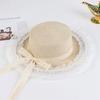 Women's Retro British Style Sun Hat with Rhinestone Letter & Leather Belt