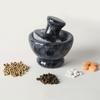 Practical Manual Marble Garlic Mortar Mushroom Pestle Mini Herbs Grind Bowl Retro Household Spices Mill Kitchen Utensil