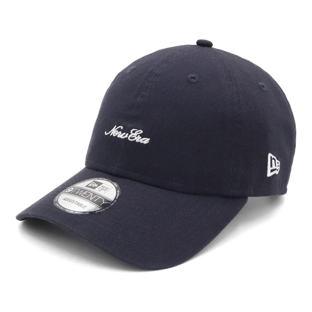 New Era 9TWENTY Low Cap with Script Size 920 Washed MNLOGO NVY 25J Logo, Navy, M/L, White,