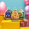 10pcs Colorful Easter Egg Bags Flower Heart Easter Paper Gift Bags Cute with Handles Candy Snacks Present Bags Party Favors