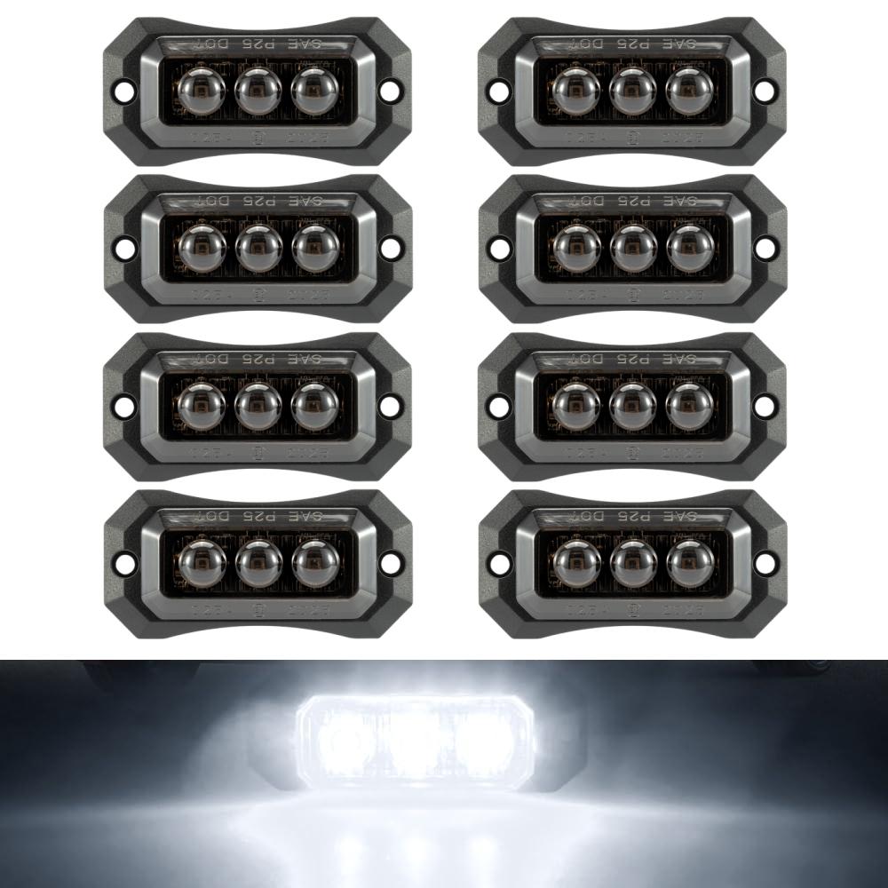 8PCS Truck Lighting LED Side Marker Boat Trailer Lights 3LED Clearance Lights Assembly LED Light Truck 24v 12v